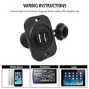 Waterproof USB Charger Socket Dual USB Outlet for 12V Car Boat Motorcycle Newly