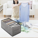Wardrobe Clothes Organizer Jeans Compartment Storage Box (9 Grids Handle) Newly
