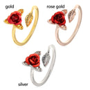 Finger Wear Opening Thimble Crochet Loop Sewing Knitting Ring Rose Flower Shape