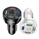 Adapter Universal Smart Phone Fast Charging 4-Port USB Car Charger LED Display