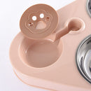 Cat Drinking 3 in 1 Dog Feeder Bowl Stainless Steel Automatic Water Bottle