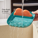 Silicone Utensil Rest with Drip Pad Cloud Rack with Pot Lid Holder (Orange)