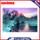 Vanpower 5D Diamond 5D Diamond Embroidered Paintings DIY Snowy Forest Lake Full HSS-K