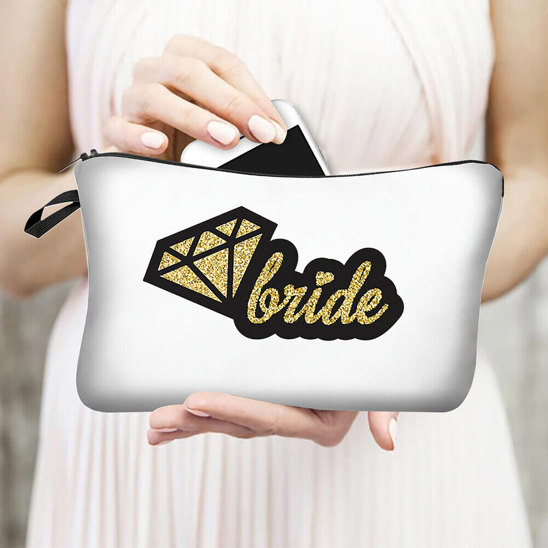 Women Gift Portable Bridal Shower Team Bride Cosmetic Bag Bridal Makeup Bags