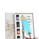 Gradient Feather Fountain Dip Pen Set Crystal Writing Pen Calligraphy Stationery