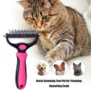 Brush Grooming Tool Pet Fur Trimming Dematting Comb (Double Side Red B) Newly