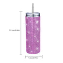 #A 600ml Sparkling Diamond Straw Cups Leak-proof Sports Vacuum Flask for Women