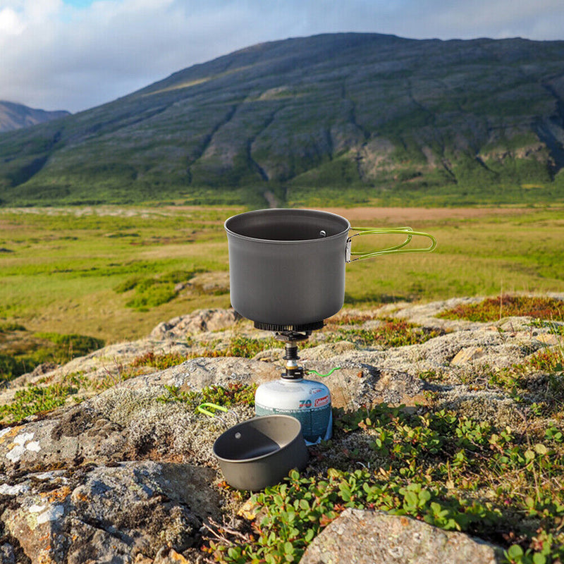 2pcs /Set Portable Camping Cookware Outdoor Hiking Picnic Tableware Pot