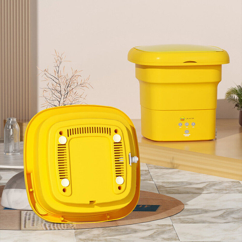 #A Small Yellow Duck Automatic Washing Machine Portable for Intimate Clothes Soc