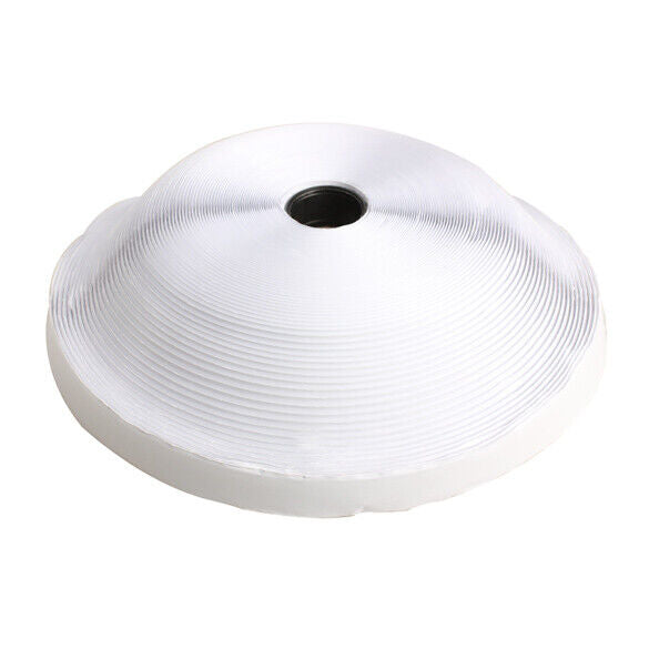 2 Rolls Self Adhesive Magic Hook Rough Loop Tape Fastener 25m White