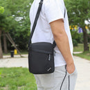 Men Retro Oxford Spinning Shoulder Bag Sports Outdoor Small Handbag (Black)