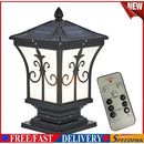 LED Solar Retro Lantern Pillar Light Outdoor Column Lamp Garden Fence Decor