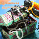Fish Tank Treasure Chest Diver Live-Action Aerating Aquarium Decor (Black) Newly