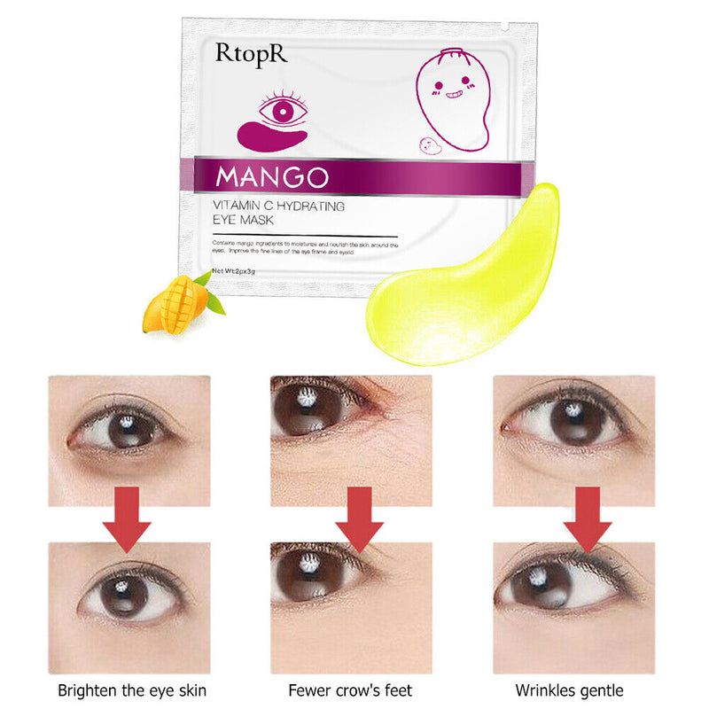 2pcs Vitamin C Collagen Eye Masks Anti Puffiness Dark Circles Acne Beauty P