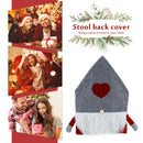 Christmas Chair Covers Plush Santa Love Heart Pointed Hat Cover (Grey)