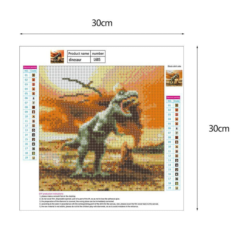 aediea 5D DIY Full Drill Diamond Painting Dinosaur Cross Stitch Embroidery Mosaic