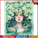 Cross Stitch Kits 11CT Stamped DIY Flowers Girl Full Embroider Needlework