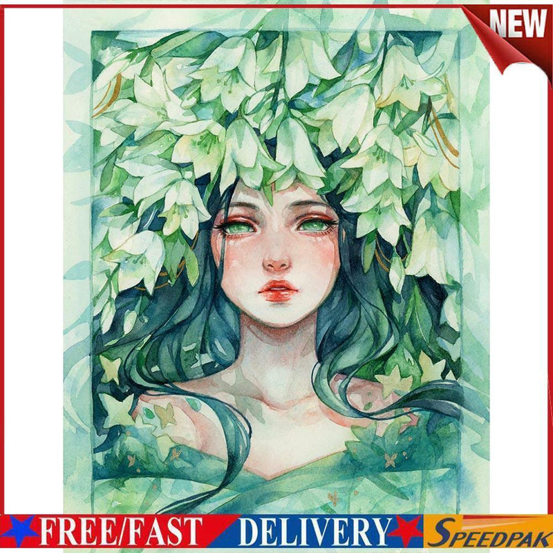 Cross Stitch Kits 11CT Stamped DIY Flowers Girl Full Embroider Needlework