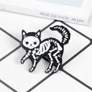 Men Women Jewelry Horror Brooches Accessories Gothic Black Cat Skeleton Pins