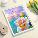 5D Drawing Picture Kit DIY Room Full Round Drill Flowers on Sea Diamond Painting