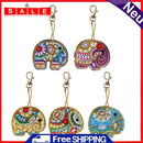 5pcs DIY Elephant Full Drill Special Shaped Diamond Painting Key Chain Keyrings