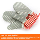 Microwave Oven Bow Print Baking Gloves Non-Slip Insulation Cooking Gloves