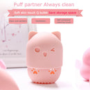Makeup Sponge with Storage Case Moisture-proof Beauty Cosmetic Sponge Holde