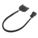 2pcs Sleeved SATA 15Pin to Small 4Pin Fan Power Adapter Extension Cable