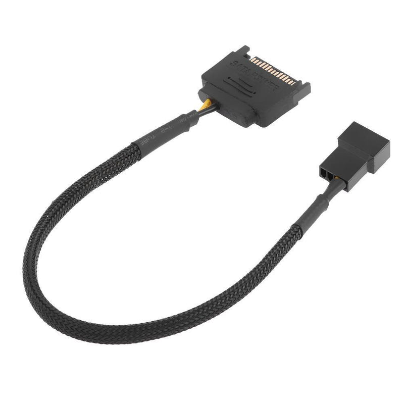 2pcs Sleeved SATA 15Pin to Small 4Pin Fan Power Adapter Extension Cable