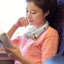 USB 3000mAh LED Digital Display Hanging Neck Fan Summer Air Cooling (White)