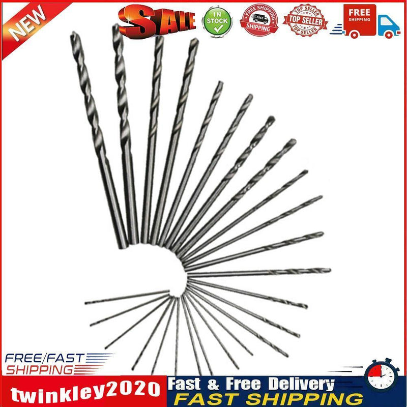 25pcs Straight Shank High Speed Steel Twist Drill Bits Woodworking Reamer Newly
