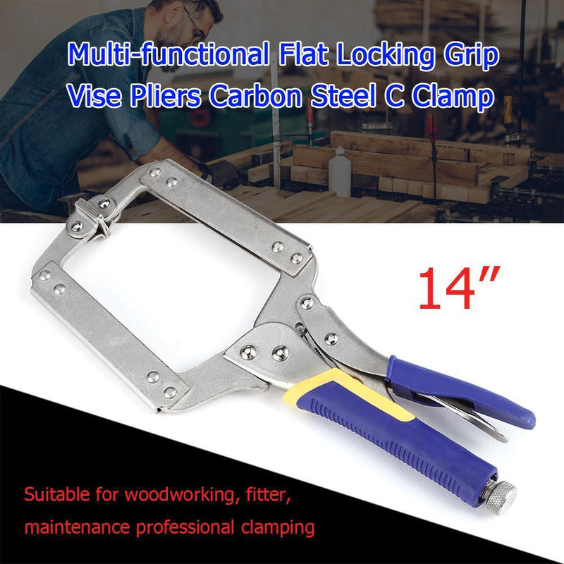 Multi-functional Flat Locking Grip Vise ?Pliers Carbon Steel C Clamp (14in)