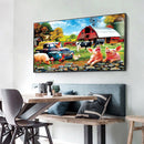 DIY Poultry Grassland Rhinestone Picture Full Round Diamond Mosaic Painting K