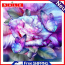 Micolot Butterfly Flower 5D DIY Diamond Round Rhinestone Embroidery Paintings Artcraft f