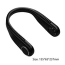 Leafless Silent Air Cooling Hanging Neck Fan for Sports Travel (Black)
