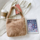 5pcs Retro Women Plush Leopard Love Shoulder Bag (Khaki)