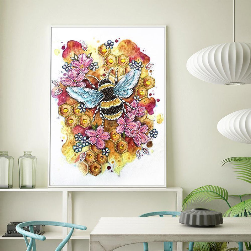 5D DIY Special Shaped Diamond Painting Bee Embroidery Mosaic Kits Wall Decor