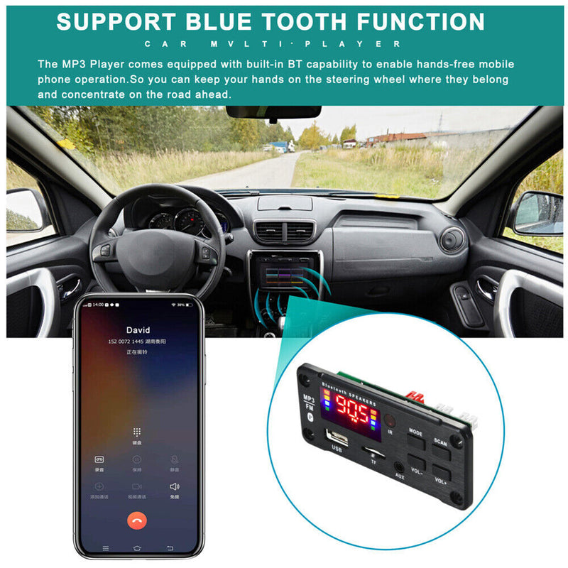 Amplifier MP3 Decoder Bluetooth-compatible Car USB TF AUX FM Radio Audio Mo