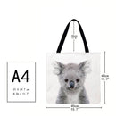 Koala Printed Shoulder Shopping Bag Casual Large Tote Handbag (40*40cm)