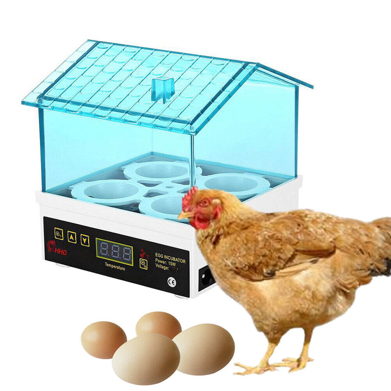 4pcs Mini Semi Automatic Incubator Experiment Poultry Digital Hatcher (EU) Newly