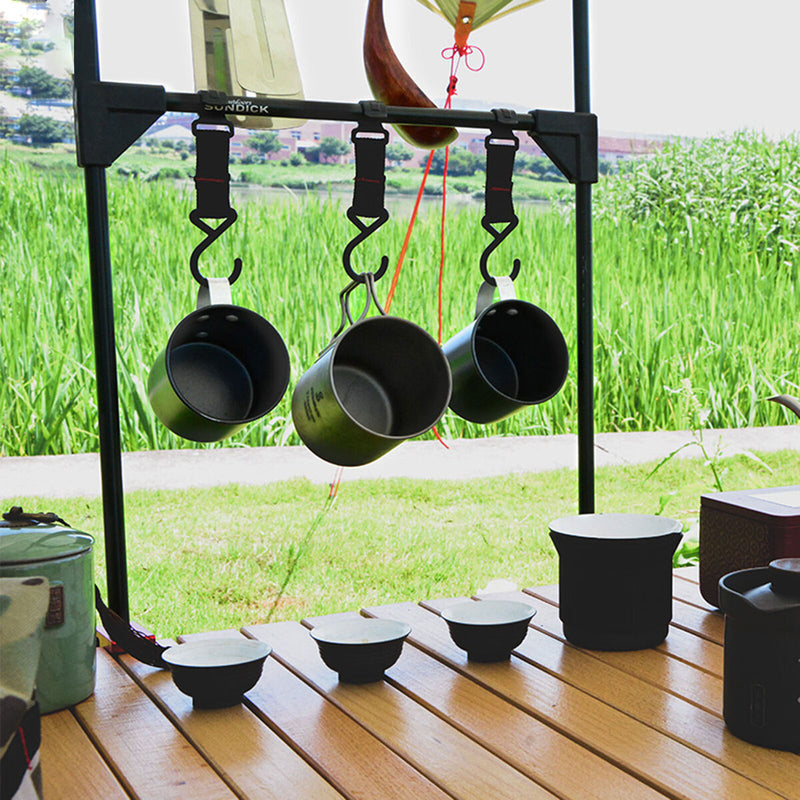 Outdoors Camp Table Mounted Shelf Hanging Storage Rack for Barbecue Camping