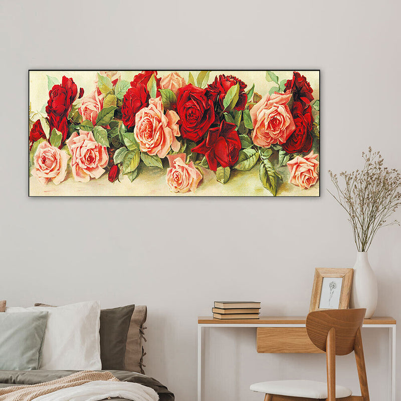 Rose Oil Paint By Numbers DIY Canvas Wall Art Picture Craft Home Decoration Gift