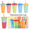 Discoloration Temperature Multicolor Straw Cup Drink Ware Coffee Plastic Cup