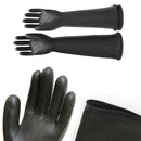 Schwarze Latex Stulpen 55cm Handschuhe Industriell Neu Naturkautschuk E3O8