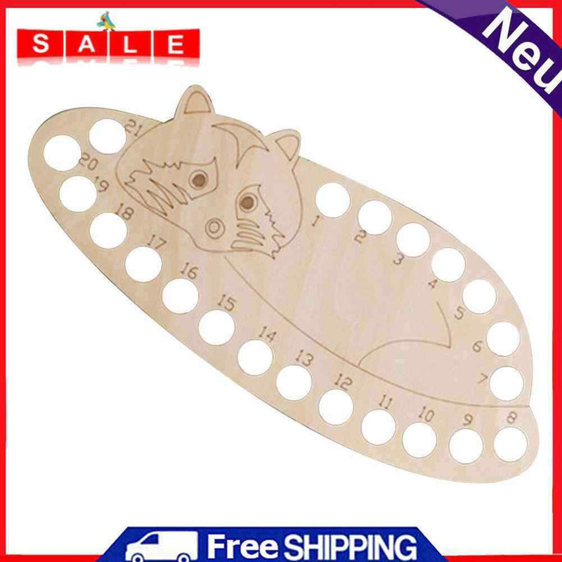 3pcs Wooden Carved Cross Stitch Thread Board (Racoon)