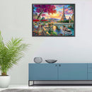 Riverside Tower Oil Paint By Numbers Kit DIY Handpainted on Canvas Wall Art