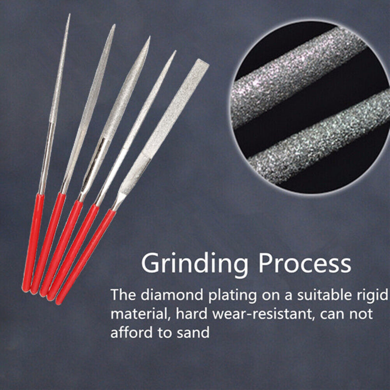 5pcs Needle Files Set for Metal Glass Stone Jewelry Wood Carving Polishing Newly
