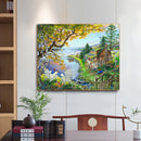 Beach House Chair Oil Paint By Numbers Kit DIY Acrylic Painting on Canvas Decor