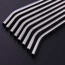 8pcs Stainless Steel Metal Drinking Straw Straws with 3 Cleaner Brush Kit