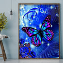 Blue Purple Butterfly Full Round Diamond Painting Decorative Rhinestone Picture